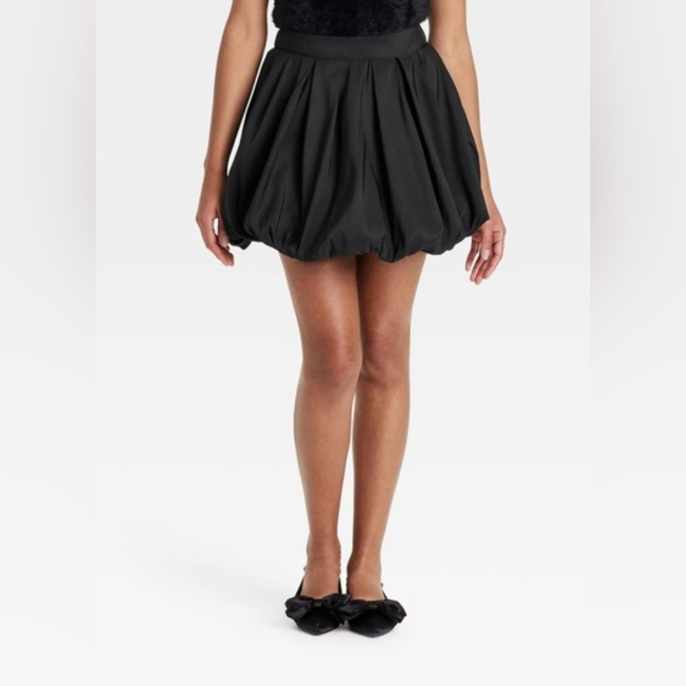 NWT a new day Black Bubble Hem Mini Skirt